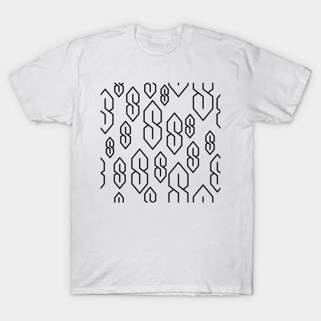 Cool S Symbol Pattern (Black) T-Shirt by inotyler